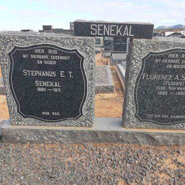 SENEKAL Stephanus E.T. 1892-1971 &amp; Florence A. HAYWARD 1895-1950