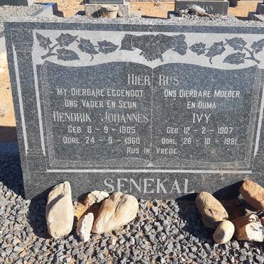 SENEKAL Hendrik Johannes 1905-1960 &amp; Ivy 1907-1981