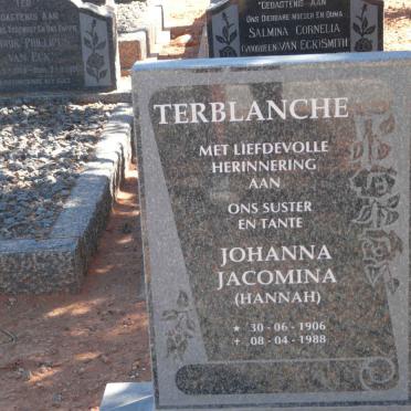 TERBLANCHE Johanna Jacomina 1906-1988