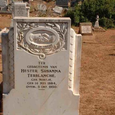 TERBLANCHE Hester Susanna née NORTJE 1884-1930