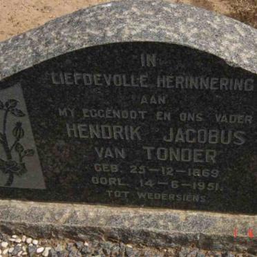 TONDER Hendrik Jacobus, van 1869-1951