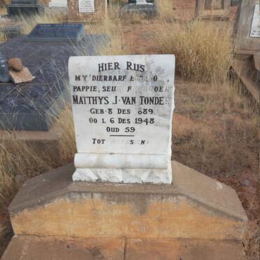 TONDER Matthys J., van 1889-1948