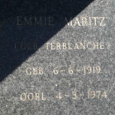 TERBLANCHE Gert Ignatius 1889-1975 :: TERBLANCHE Maria J.C. née HAYWARD 1849-1939 :: MARITZ Emmie née TERBLANCHE 1919-1974