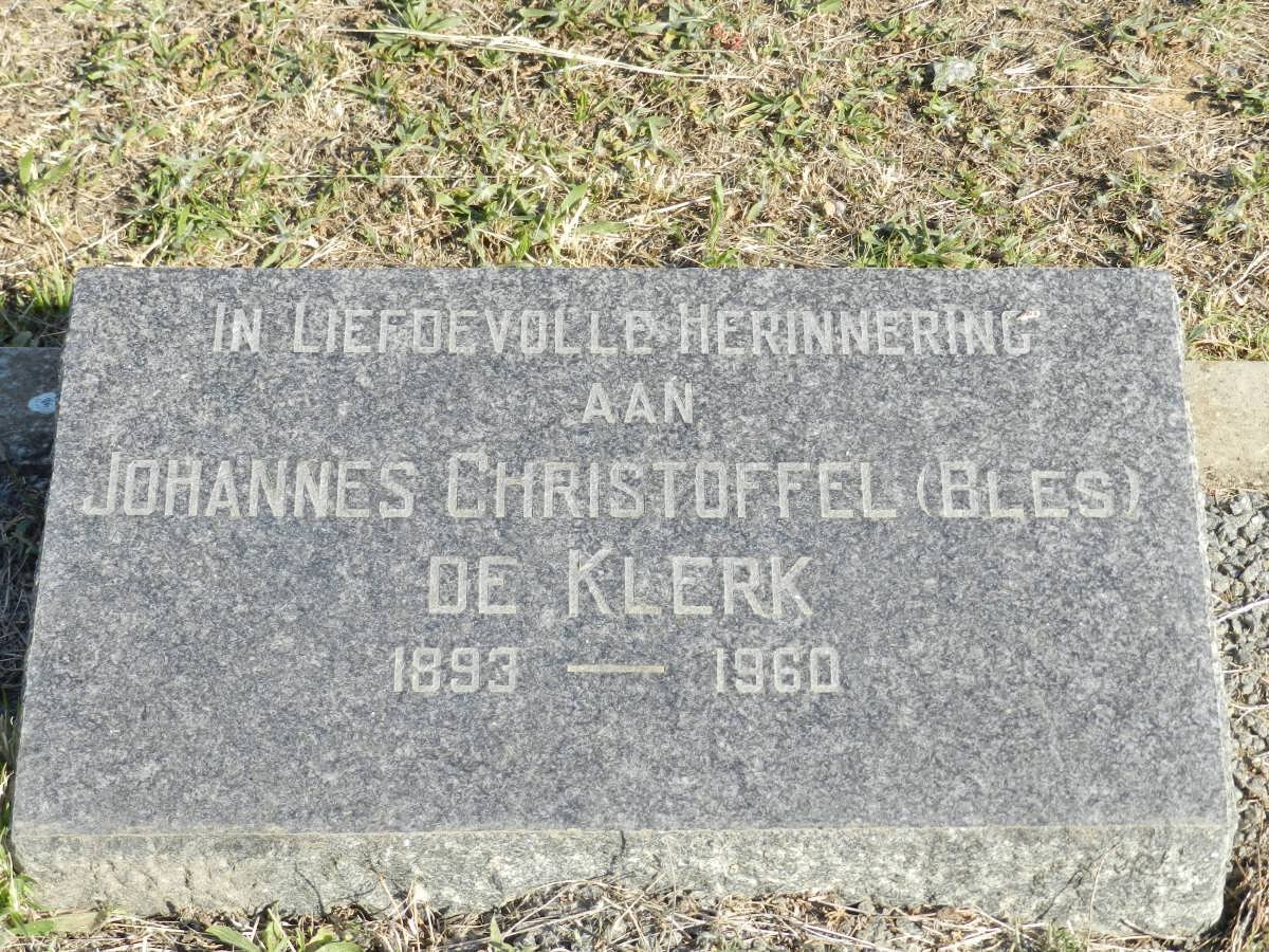 KLERK Johannes Christoffel, de 1893-1960