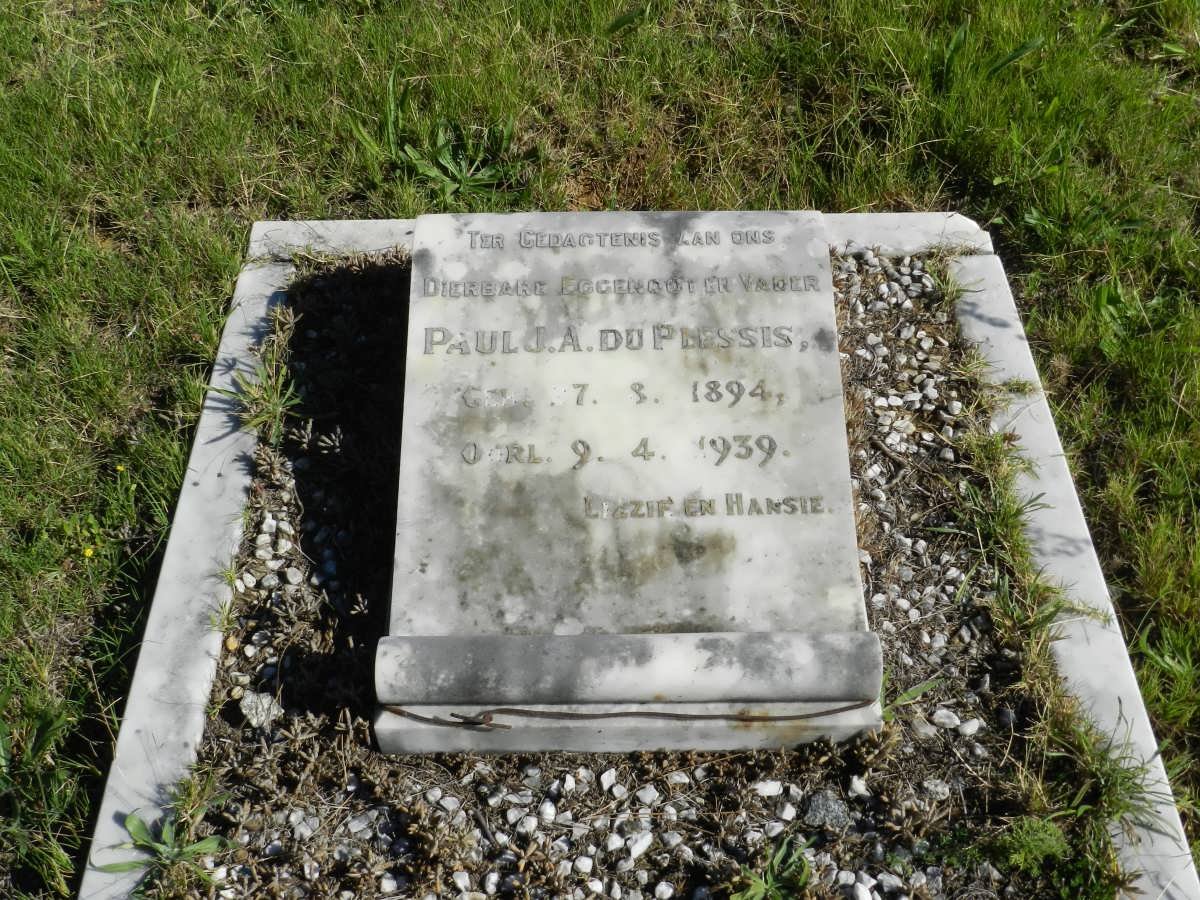 PLESSIS Paul J.A., du 1894-1939