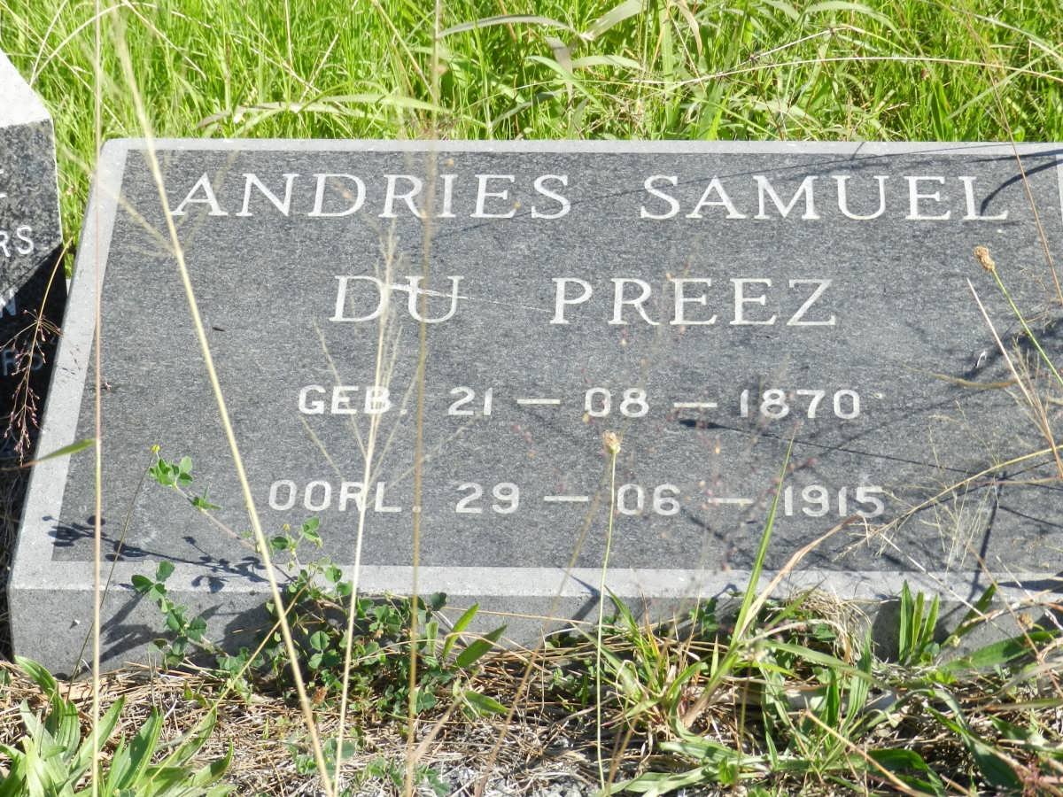 PREEZ Andries Samuel, du 1870-1915