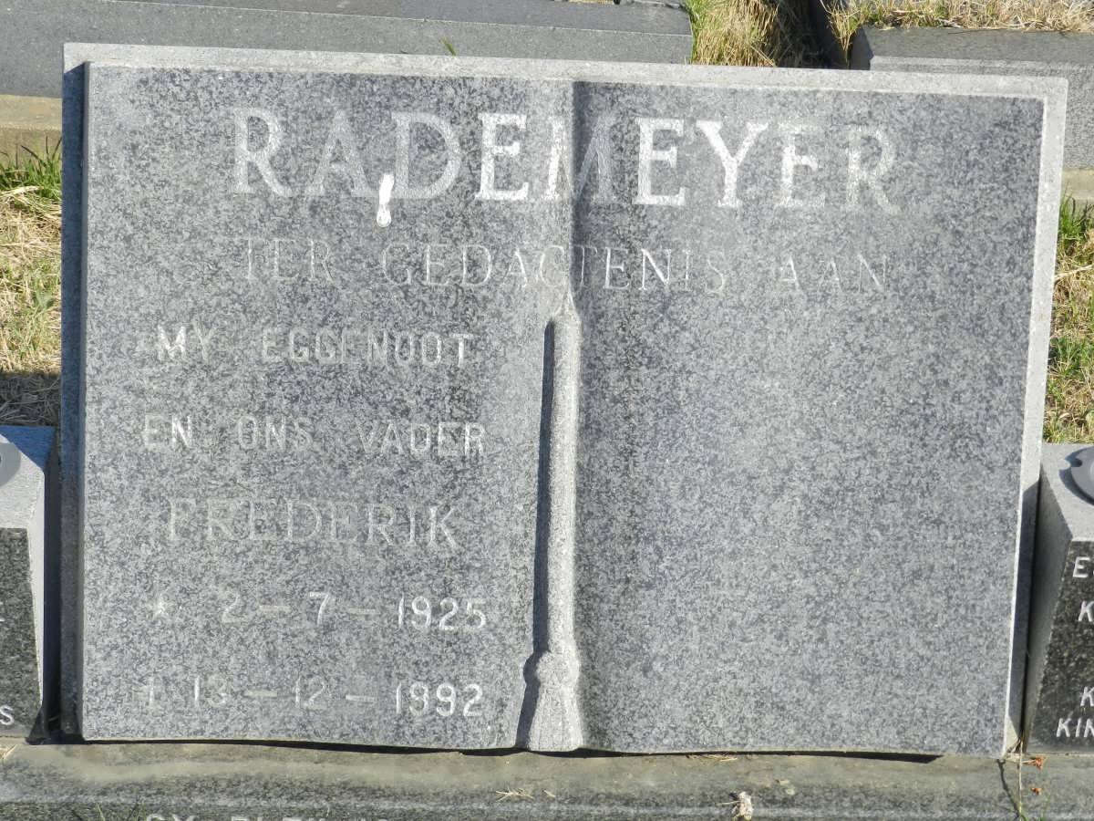 RADEMEYER Frederik 1925-1992