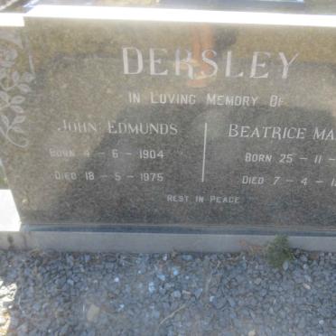 DERSLEY John Edmunds 1904-1975 &amp; Beatrice Mary 1905-1990
