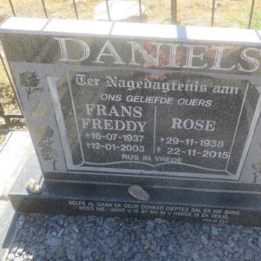 DANIELS Frans Freddy 1937-2003 &amp; Rose 1938-2015