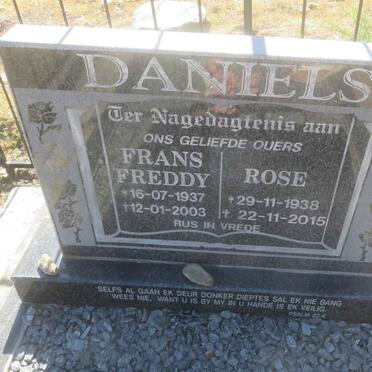 DANIELS Frans Freddy 1937-2003 &amp; Rose 1938-2015