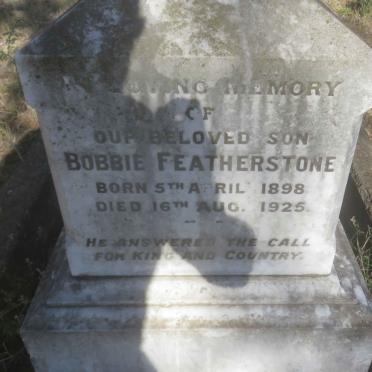 FEATHERSTONE Bobbie 1898-1925