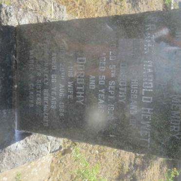 HEWETT Frank Harold -1938 &amp; Dorothy -1964