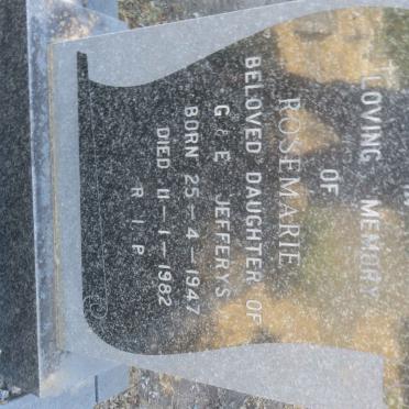 JEFFERYS Rosemarie 1947-1982