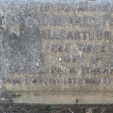 MACARTHUR Duncan Hugh 1866-1931 &amp; Mary Margaret Philomena TICHE 1873-1946