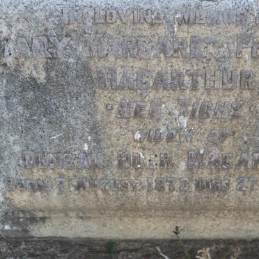 MACARTHUR Duncan Hugh 1866-1931 &amp; Mary Margaret Philomena TICHE 1873-1946