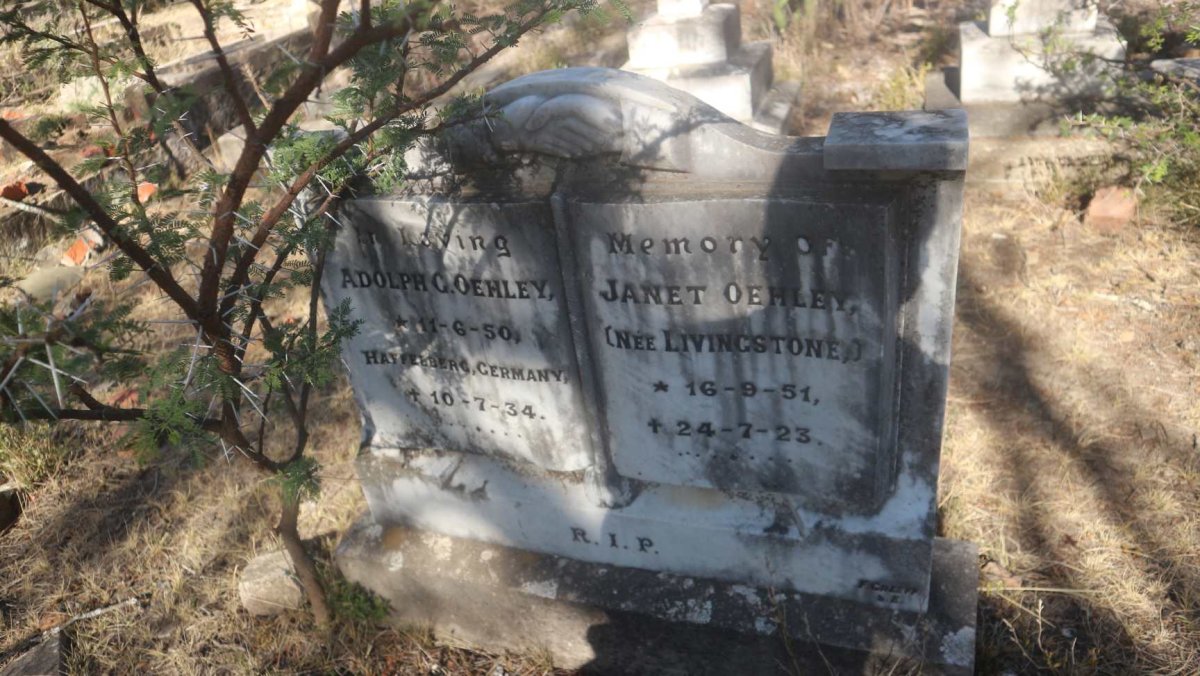 OEHLEY Adolph G. 1850-1934 &amp; Janet LIVINGSTONE 1851-1923