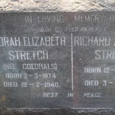 STRETCH Richard Aldworth 1848-1934 &amp; Deborah Elizabeth GOEDHALS 1874-1940