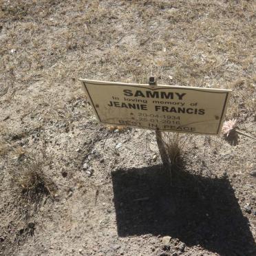 SAMMY Jeanie Francis 1934-2016
