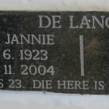 LANGE J.H.T., de 1923-2004 &amp; M.A. 1927-2007