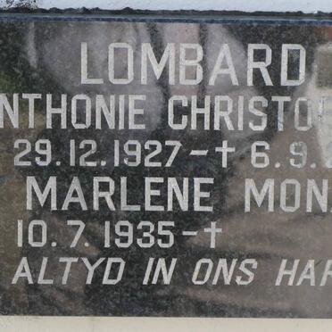 LOMBARD Anthonie Christoffel 1927-2009 &amp; Marlene Mona 1935-