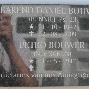 BOUWER Barend Daniel 1942-2009 &amp; Petro SCHÖN 1947-