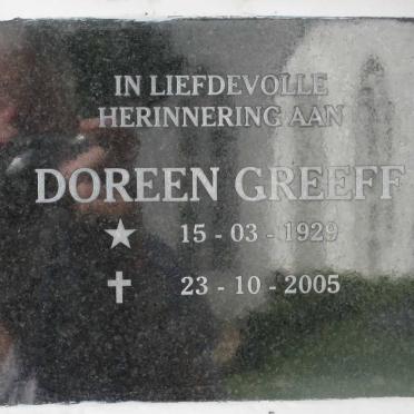 GREEFF Doreen 1929-2005