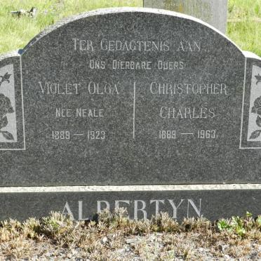 ALBERTYN Christopher Charles 1889-1963 &amp; Violet Olga NEALE 1889-1923