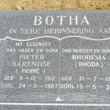 BOTHA Pieter Barendse 1912-1987 &amp; Rhodesia 1913-2006