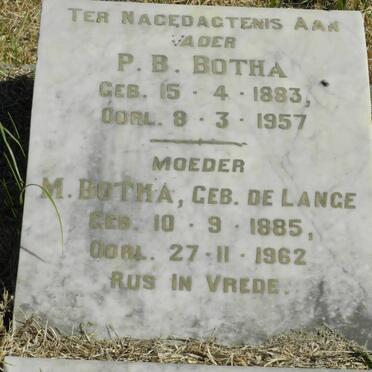 BOTHA P.B. 1883-1957 &amp; M. DE LANGE 1885-1962