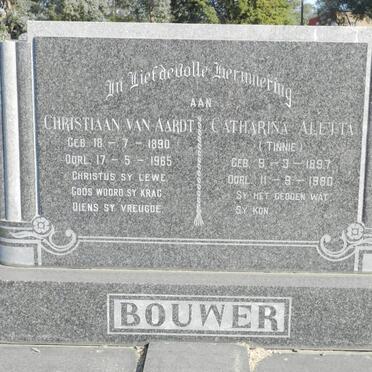 BOUWER Christiaan van Aardt 1890-1965 &amp; Catharina Aletta 1897-1980