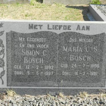 BOSCH Simon C. 1892-1967 &amp; Maria C.S. 1898-1981