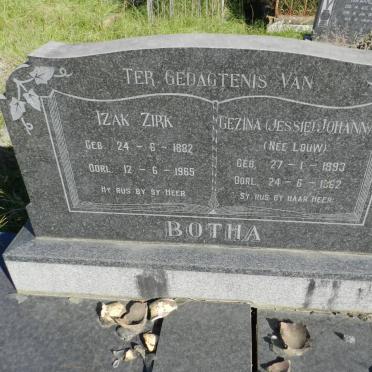 BOTHA Izak Zirk 1882-1965 &amp; Gezina Johanna LOUW 1893-1962