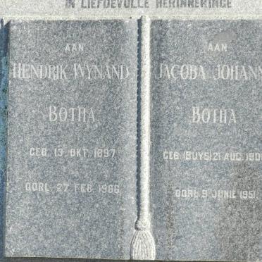 BOTHA Hendrik Wynand 1897-1966 &amp; Jacoba Johanna BUYS 1900-1951