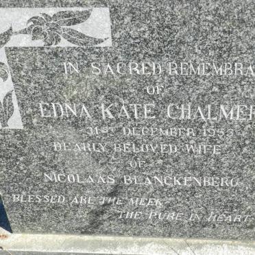 BLANKENBERG Edna Kate Chalmers -1955