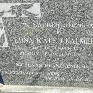 BLANKENBERG Edna Kate Chalmers -1955