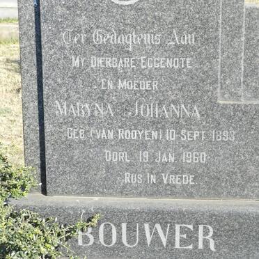 BOUWER Maryna Johanna born van ROOYEN 1893-1960