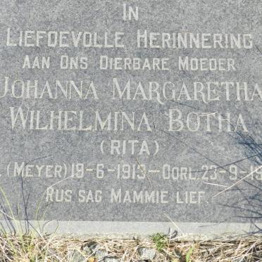 BOTHA Johanna Margaretha Wilhelmina nee MEYER 1913-1969
