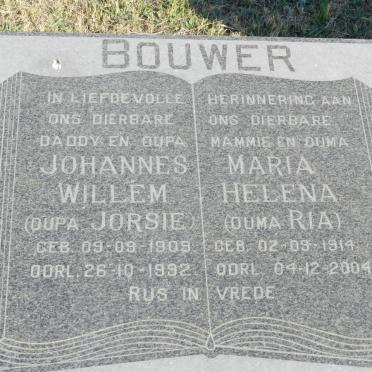 BOUWER Johannes Willem 1909-1992 &amp; Maria Helena 1914-2004