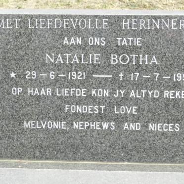 BOTHA Natalie 1921-1993
