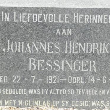 BESSINGER Johannes Hendrikus 1921-1967