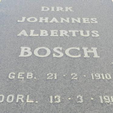 BOSCH Dirk Johannes Albertus 1910-1982