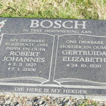 BOSCH Robert Johannes 1927-2006 &amp; Gertruida Elizabeth 1930-