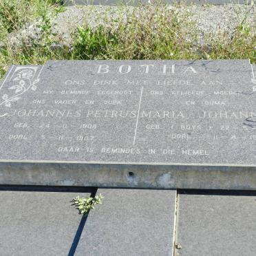BOTHA Johannes Petrus 1908-1987 &amp; Maria Johanna BUYS 1910-1996