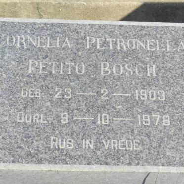 BOSCH Cornelia Petronella Petito 1903-1978