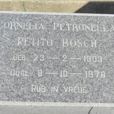 BOSCH Cornelia Petronella Petito 1903-1978