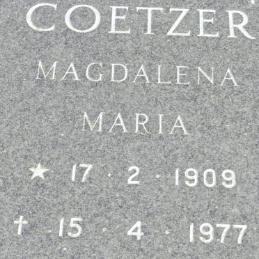 COETZER Magdalena Maria 1909-1977