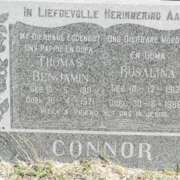 CONNOR Thomas Benjamin 1911-1971 &amp; Rosalina 1912-1986