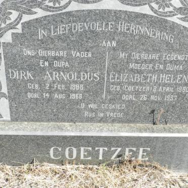 COETZEE Dirk Arnoldus 1888-1968 &amp; Elizabeth Helena COETZER 1890-1957