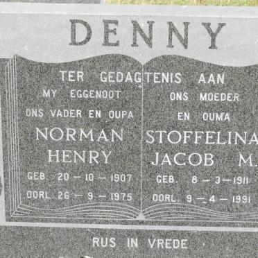 DENNY Norman Henry 1907-1975 &amp; Stoffelina Jacob M. 1911-1991
