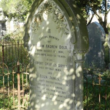 DOLD William Andrew 1801-1853 :: DOYLE Robert Charles -1885 &amp; Eliza JAMES 1815-1897